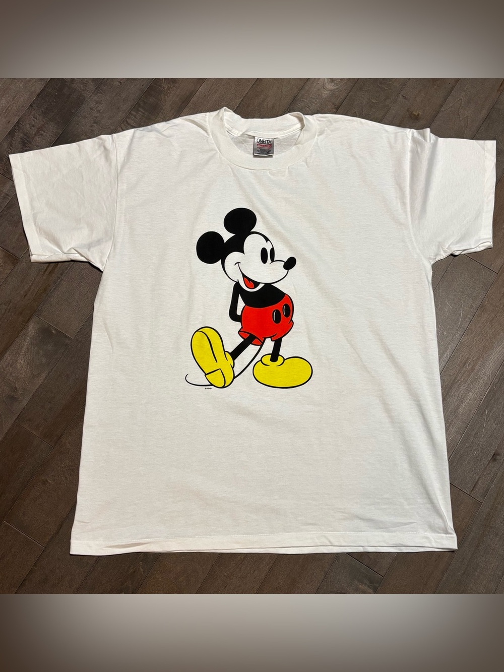 Vintage 90s Disney Mickey Mouse Tee XL Deadstock Oneita Single Stitch